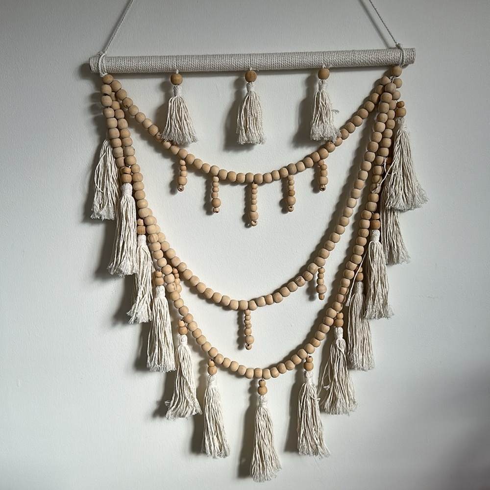 Bohemian Beaded Macrame with Tassels